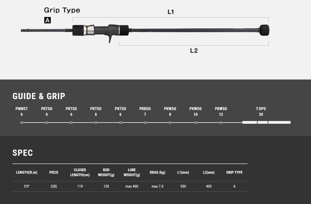 Спиннинговое удилище для медленного джиггинга Tailwalk SLOW BUMP SSD 555/FSL