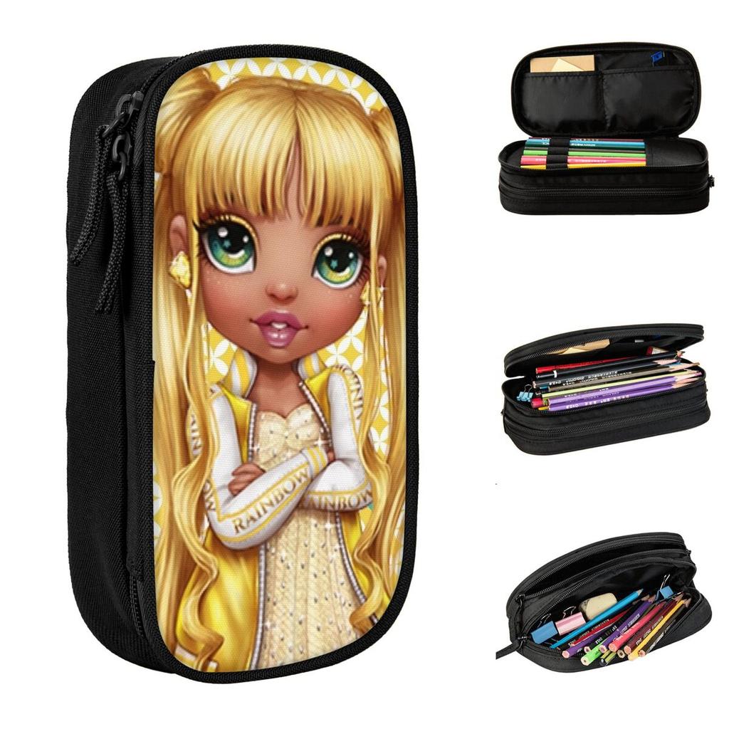Rainbow High Sunny Madison Pencil Case Pen Holder Bags Student Big Capacity School Supplies Gifts Pencilcases