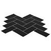 Herringbone Tile 10 pcs Black 30 x 30 cm Made of Polyurethane and PET