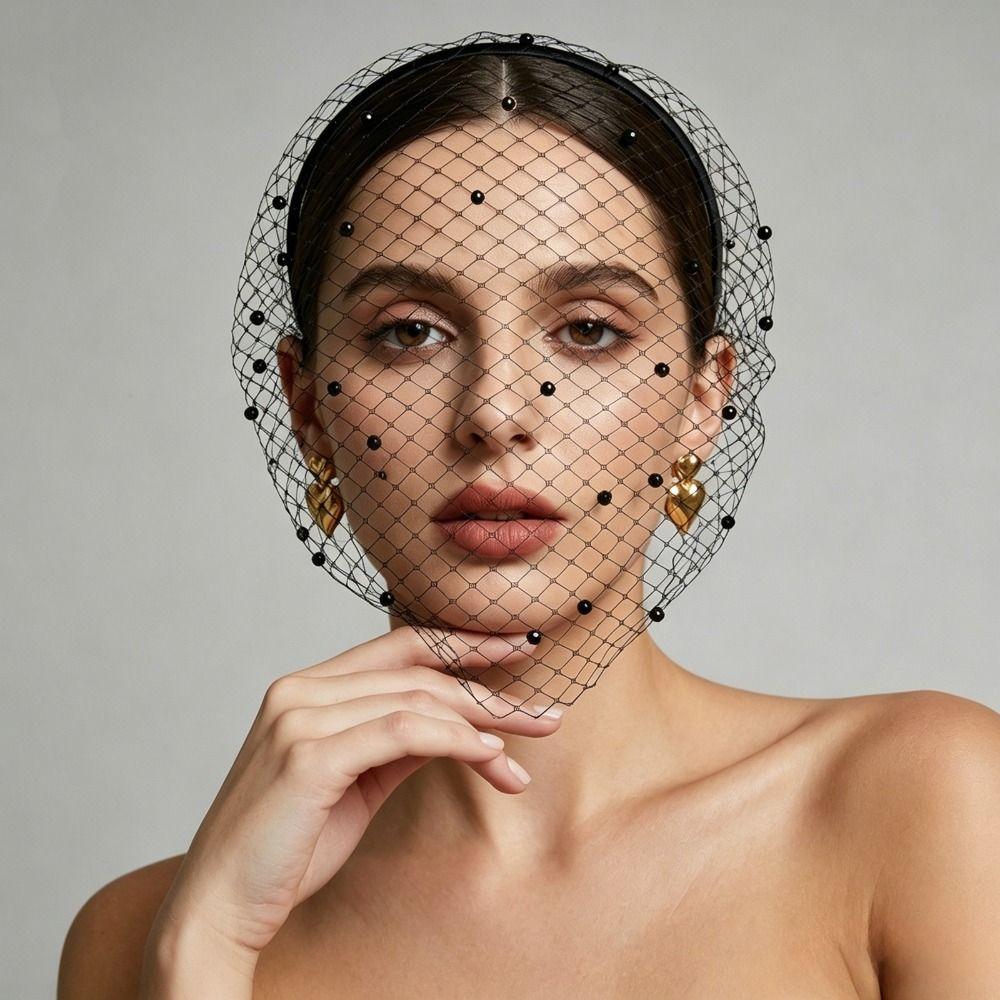Pearl Bride Veils Rhinestone Bridal Headwear Elegant Bride Tiaras Wedding Hair Accessories