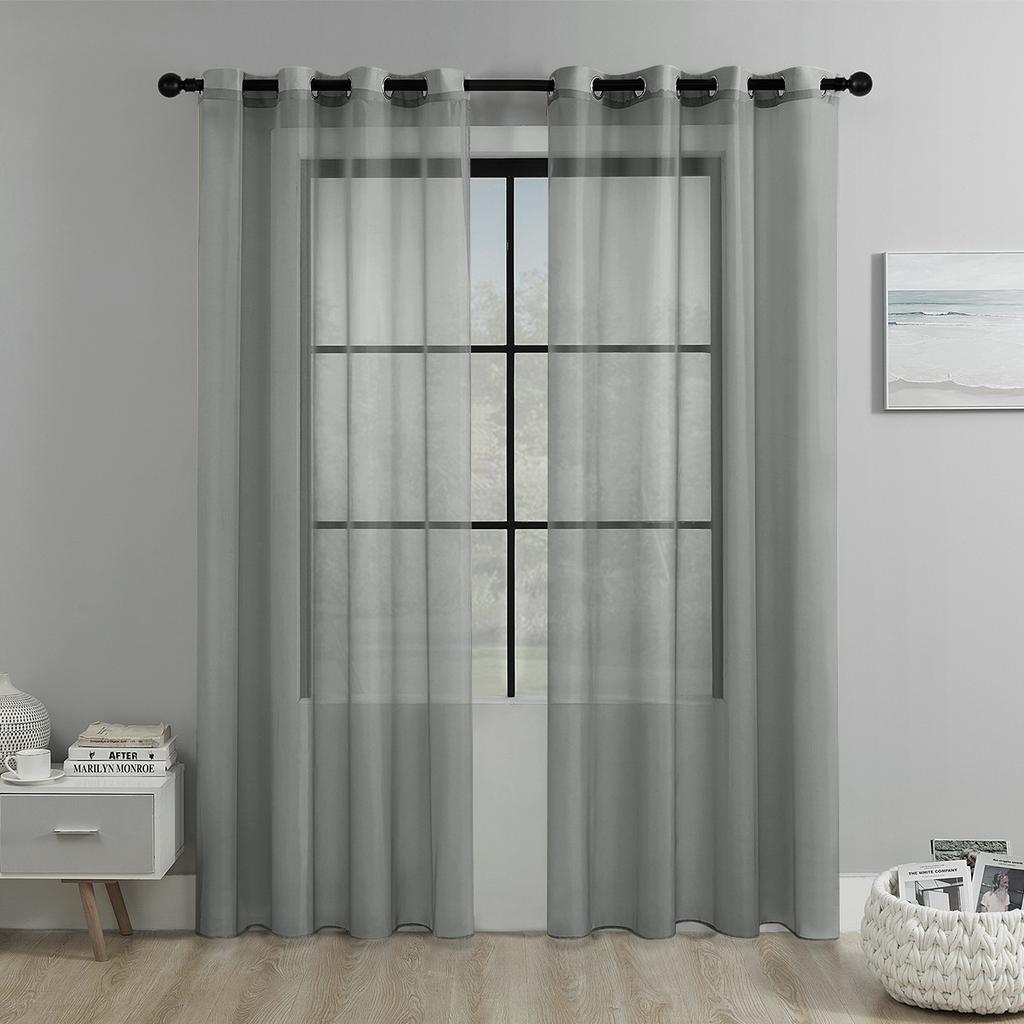 2025Однотонная перфорированная оконная сетка Полузатемняющая штора Гостиная Балкон Оконная сетка Дверная штора Украшение