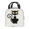 Забавный черный кот падает вниз изолированный ланч-бокс для женщин портативный теплый охладитель термосумка для ланча школьные сумки для пикника