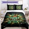 Real Betis Football Printed 3 Pieces Bedding Set, Comfortable Skin Friendly Bedroom Duvet Cover Set
