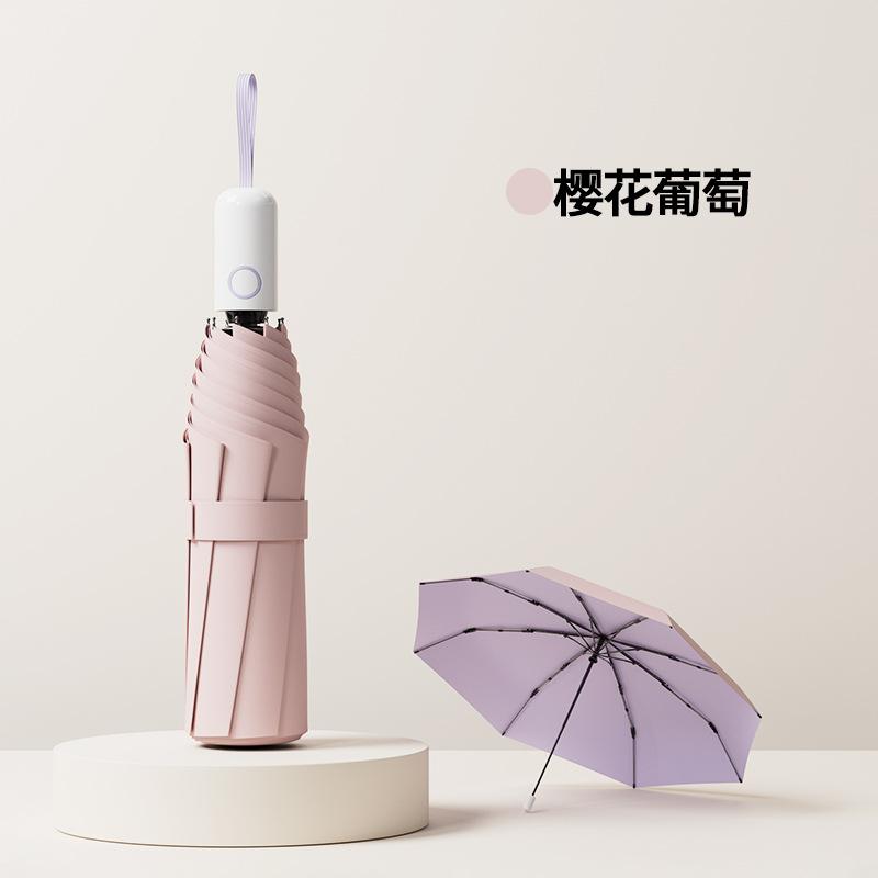 Солнечный зонт Парасоль защита от солнца УФ женский всепогодный и от дождя двойного назначения автоматический портативный складной мини компактный и прочный