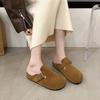 Новые ленивые туфли-одиночки 2025 года носят толстую сумку на носке и полушлепанцы на одну ногу, а подошва Boken пружинящая мягкая подошва Birken для женщин.