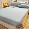 Washed Cotton Fitted Sheet Non Slip Durable Mattress Cover for Home Bedroom Solid Color Bed Cover 140/160/200cm Soft Bedspreads