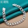 10mm Side Chain Necklace Classic Jewelry 925 Sterling Silver Fashion Gift