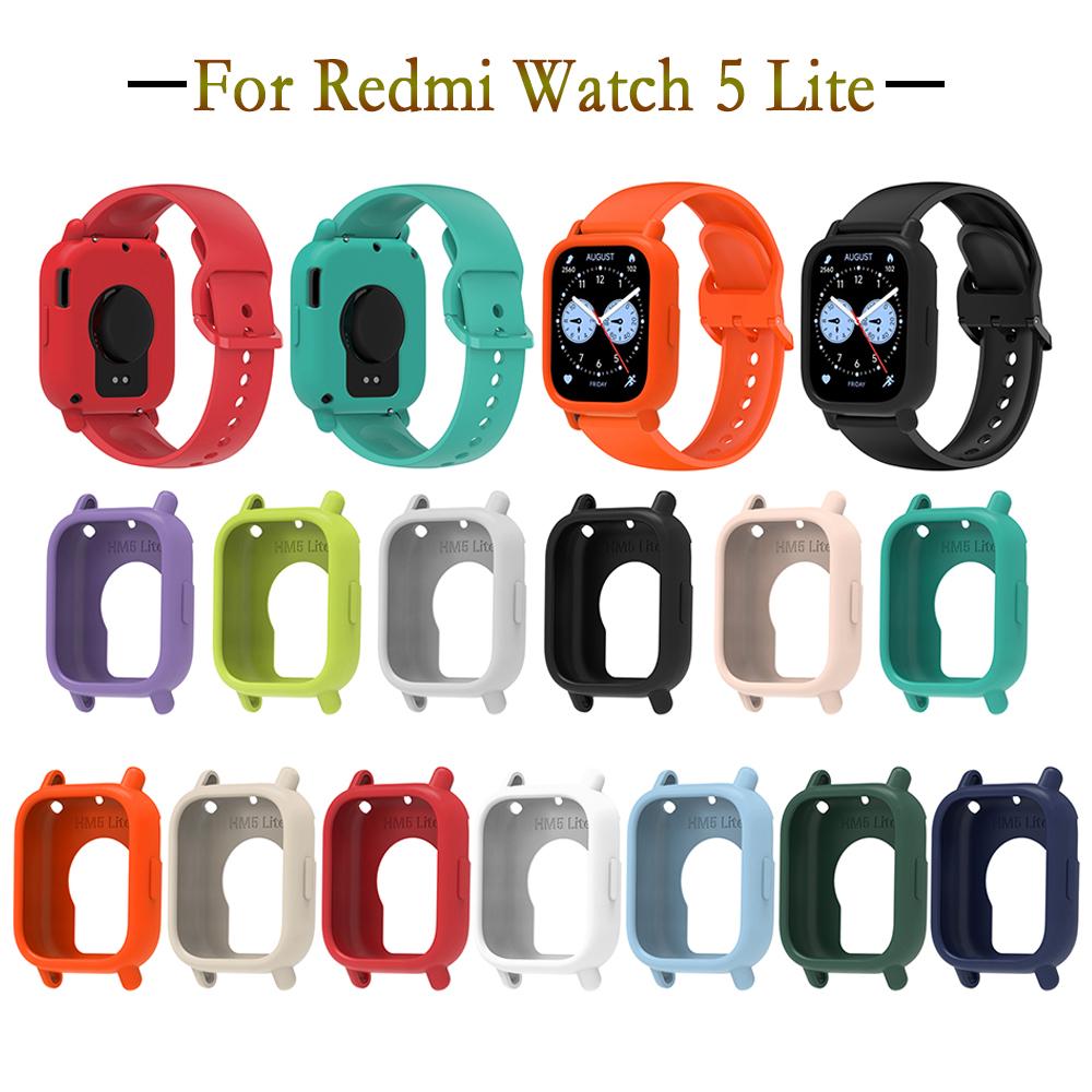 Для Redmi Watch 5 Lite Силиконовый ремешок для часов + Чехол Спортивный ремешок Пряжка того же цвета Браслет на замену для Redmi Watch 5 Lite
