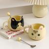 Мультяшная милая керамическая кружка с котом, креативный дизайн, персонализированная мужская и женская домашняя чашка для завтрака, молока, чая, кофе, чашки для напитков