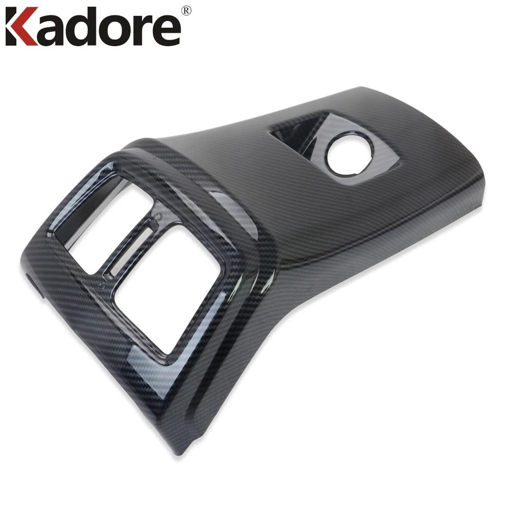 Car Armrest Box Rear Air Outlet Vent Cover Trim For Hyundai Tucson 2016 2017 2018 Carbon Fiber Interior Accessories