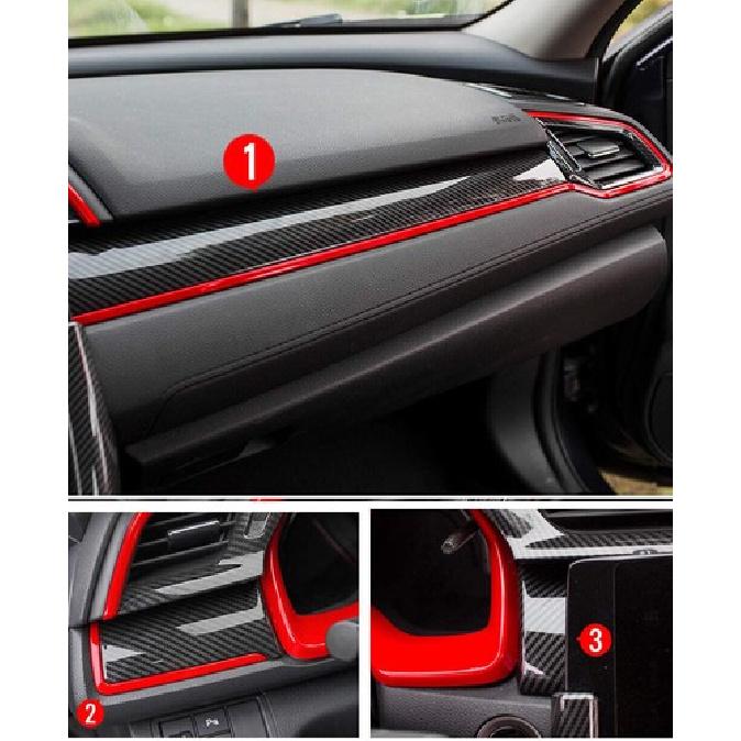 Center Dashboard Console Cover Trim Sticker Frame Strip for Honda Civic 16-20