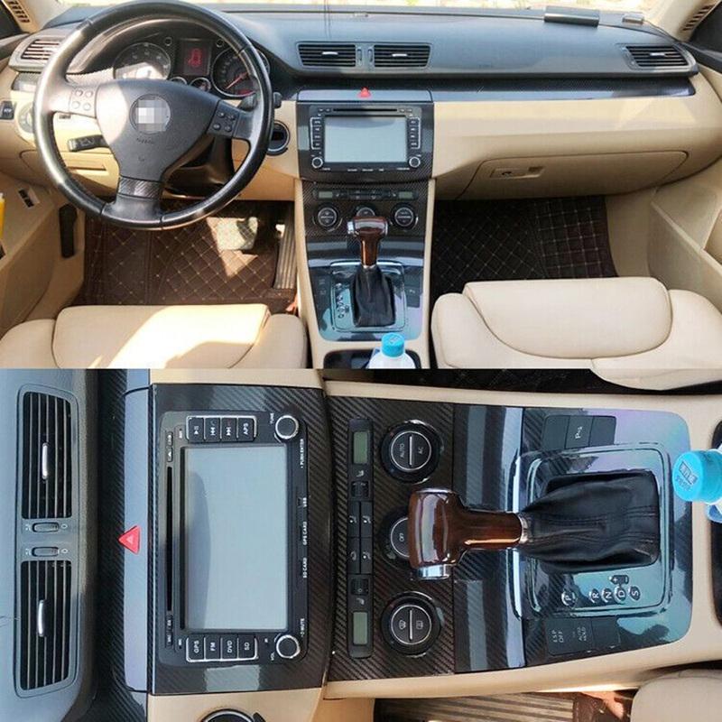 For vw passat B6 2006-2011 Car Gear Panel Sticker Gear Box Protective Film Carbon Fiber Black Car Interior Sticker