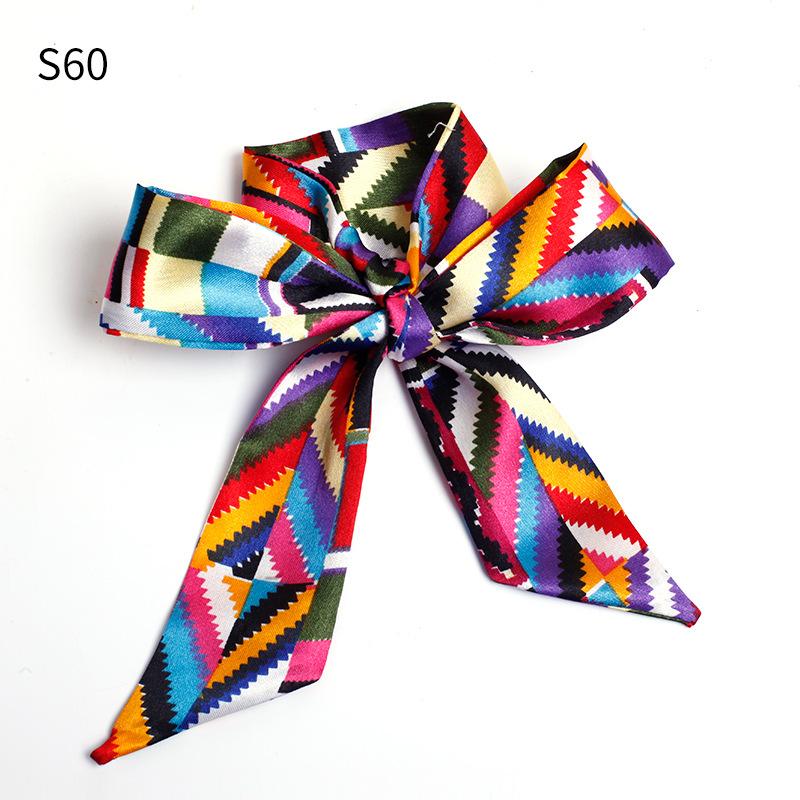 Шелковый шарф, завязанный сумочкой, завязанный бант для волос, длинная повязка на голову, серпантин, маленький шелковый шарф, подарочная коробка, подарочный ремешок