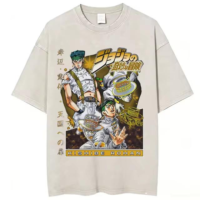 Adventure Bizarre Run Retro Steel Ball Anime Pickling Men'S And Women'S Clothing T-Shirt Comic T-Shirt Casual Short Sleeve Crew Neck