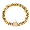 18K Gold Dog Training Choker Necklace Chain 14mm Wide Stainless Steel Pet Collar Luxury Cuban Link With Zirconia Lock For Dog