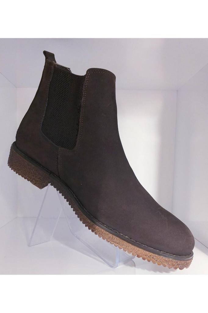 Men's Fashion Genuine Leather Flat Heeled Booties Bootie Genuine Nubuck Leather Thermo Sole Chelsea Boots Shoes