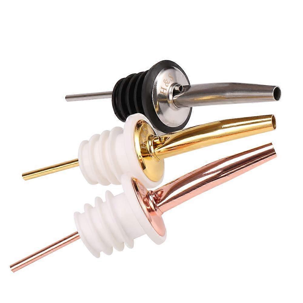 6 Spirit Bottle Pourers Freeflow Olive Oil Drizzler Pourer Spout Stainless Steel Silver Rose Gold