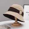 Autumn and winter new versatile face-enhancing small chic fisherman hat, elegant and elegant large head bowl hat