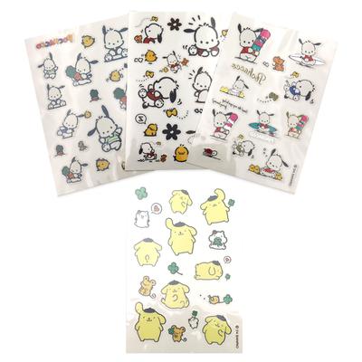 Наклейки для татуировки Sanrio Pom Pom Purin Pochaco, набор из 4 предметов, 1 комплект, разноцветные