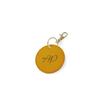Personalized Round Imitation Leather Keychain with Gold Stamping and Engraving