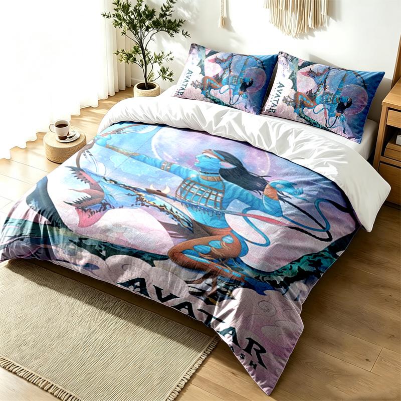 Avatar 3pc Duvet Cover Set Simple Modern Bedding Set Wrinkle Resistant Soft Fabric All Season Use a perfect gift