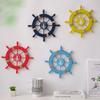 Mediterranean Ship Rudder Decoration Nautical Boat Wheel Helm Wooden Craft Home Living Room Decoration Accessories