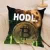 Крутая Модная Роскошная Наволочка для Подушки Bitcoin Шелковистый Короткий Плюш Невидимая Молния Пылезащитная Наволочка для Диванной Подушки для Домашнего Декора