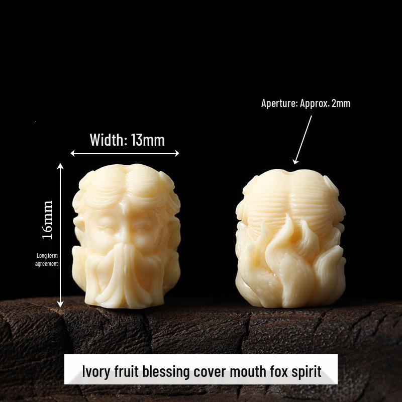 Ivory Nut Carved Pixiu Awakening Lion Wenwan Bracelets and Necklaces - Handmade Jewelry Accessories for DIY.