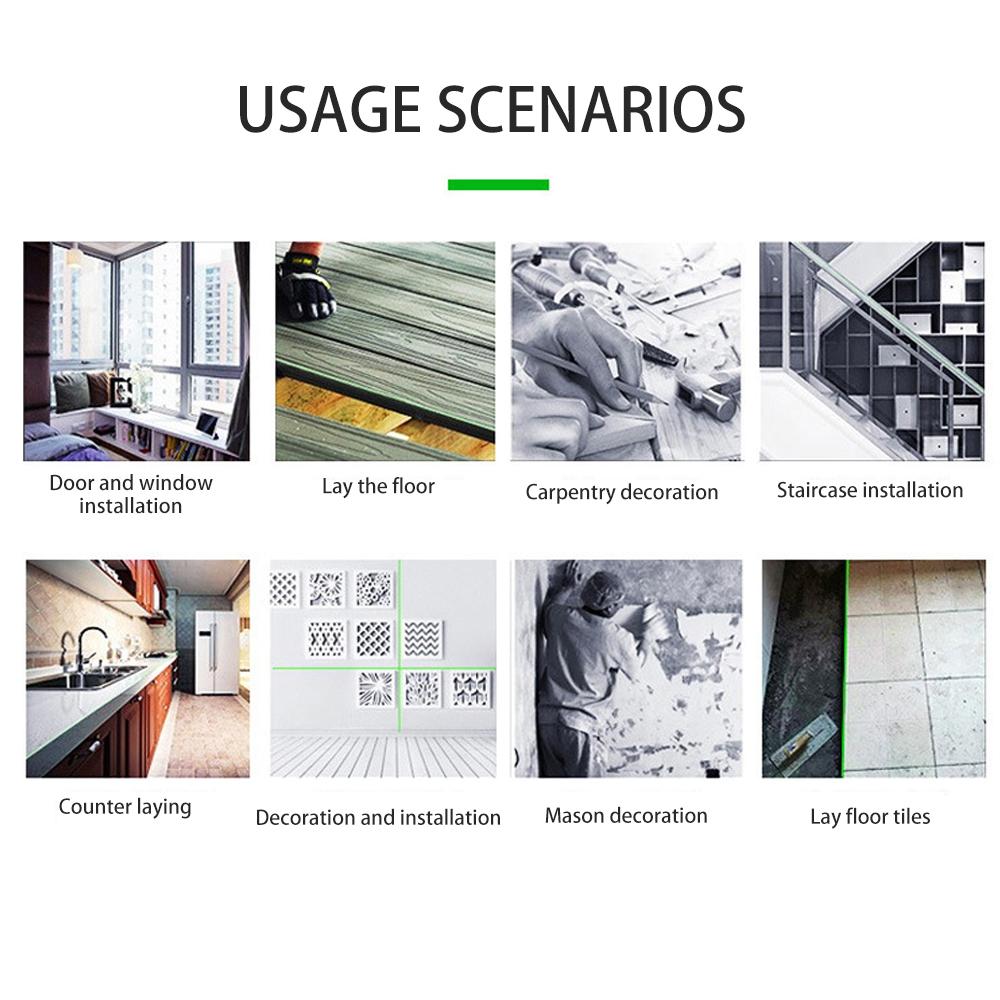 16 Lines 4D Laser Level 60° Self Lifting Horizontal Vertical Cross Green Laser Beam For Construction Alignment