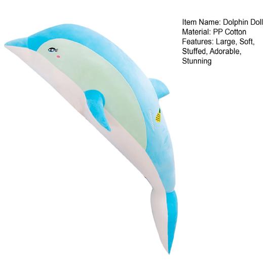 Гигантская плюшевая игрушка дельфин, мягкая большая кукла дельфин, набитое морское животное, подушка для обнимания