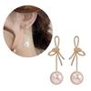 Delicate Bowknot Drop Earrings Fashion Long Tassels Sweet Pearl Earrings Crystal Bows Ear Pendant for Women Jewelry Gift