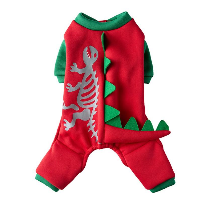 Festive Pet Costume Small To Medium Dogs Christmas Themed Plush Dog Outfit Two-Legged Design