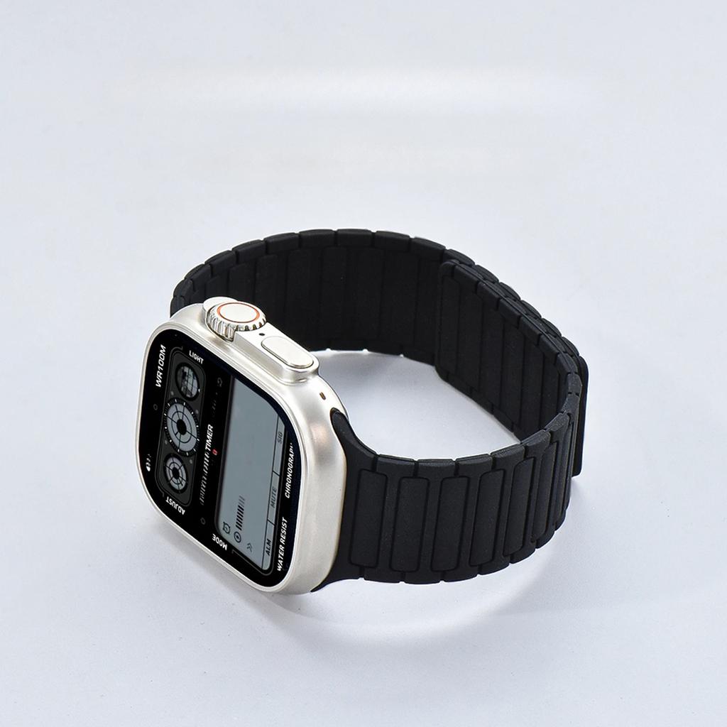 Магнитный спортивный ремешок для Apple Watch Ultra 2 49мм 46мм 45мм 44мм 42мм 38 40 41мм Силиконовый ремешок для IWatch Серии 10 9 8 7 6 5 4