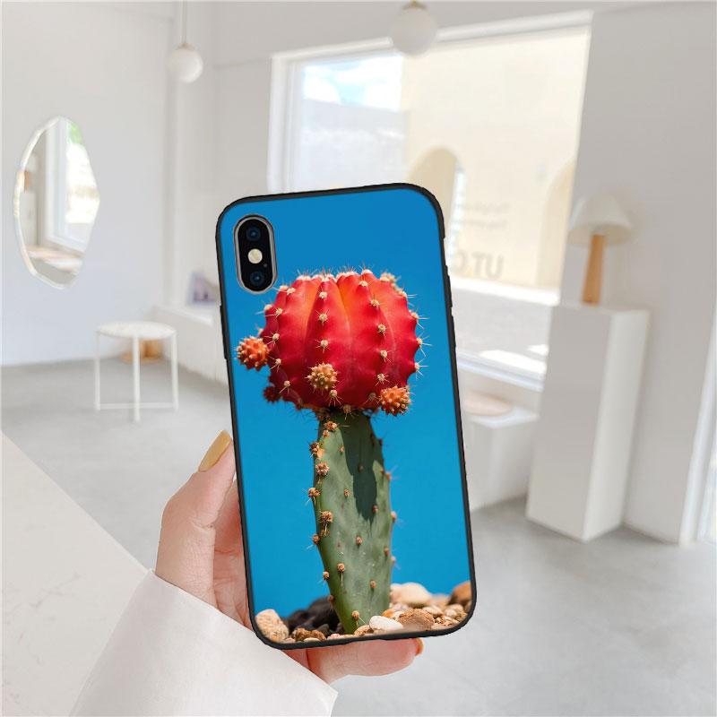 FM11 Мягкий чехол для телефона с кактусами и суккулентами для Redmi Note 10 11 12 Pro Max 10S 10C 10T 11A 11S 12S 12C
