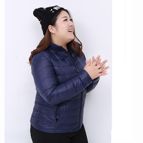 S/7XL Plus Size Lightweight Down Jacket Thin Down Jacket Women Autumn Winter Slim Short Warm White Duck Down Coat