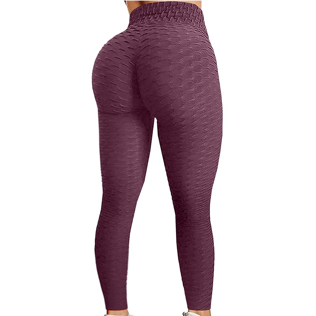 Women's Bubble Hip Lifting Exercise Fitness Running High Waist Yoga Pants