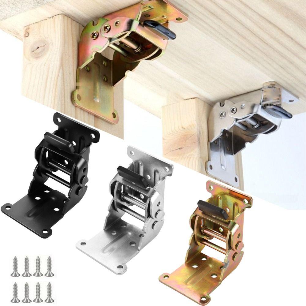 0/90/180 Degree Self Lock Hinges with Screws Foldable Support Table Chair Bed Leg Feet