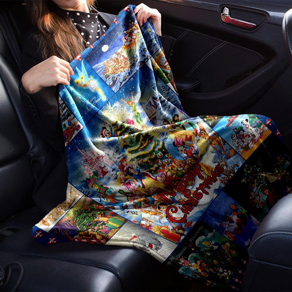 Christmas Disney Characters Blanket Soft Throw Blanket For Home Bedroom Bed Sofa Travel Office Solid Christmas Blanket