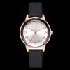 Fashionable Classic Digital Alloy Watch PU Leather Belt Ladies Wristwatch Quartz Watch Black