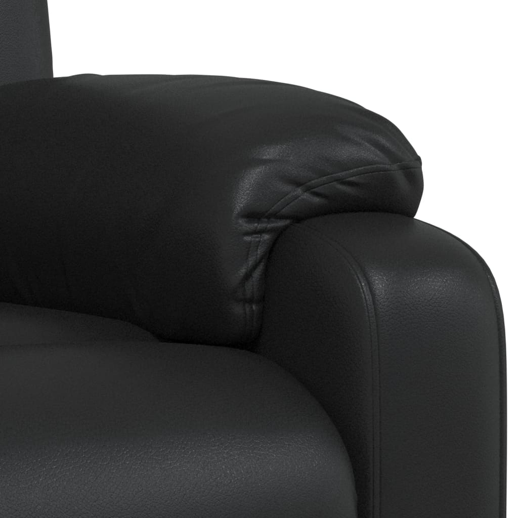 Recliner Chair Black Artificial Leather