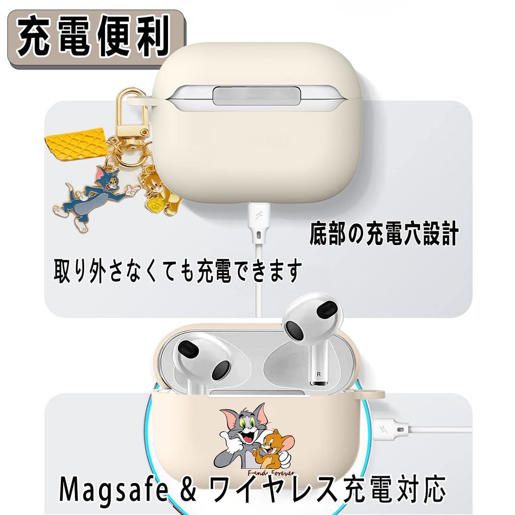 Ausrann Чехол для AirPods 3-го поколения Чехол для AirPods3 Чехол для AirPods 3-го поколения Персонаж Magsafe Совместимый с беспроводной зарядкой Том и Джерри Милый