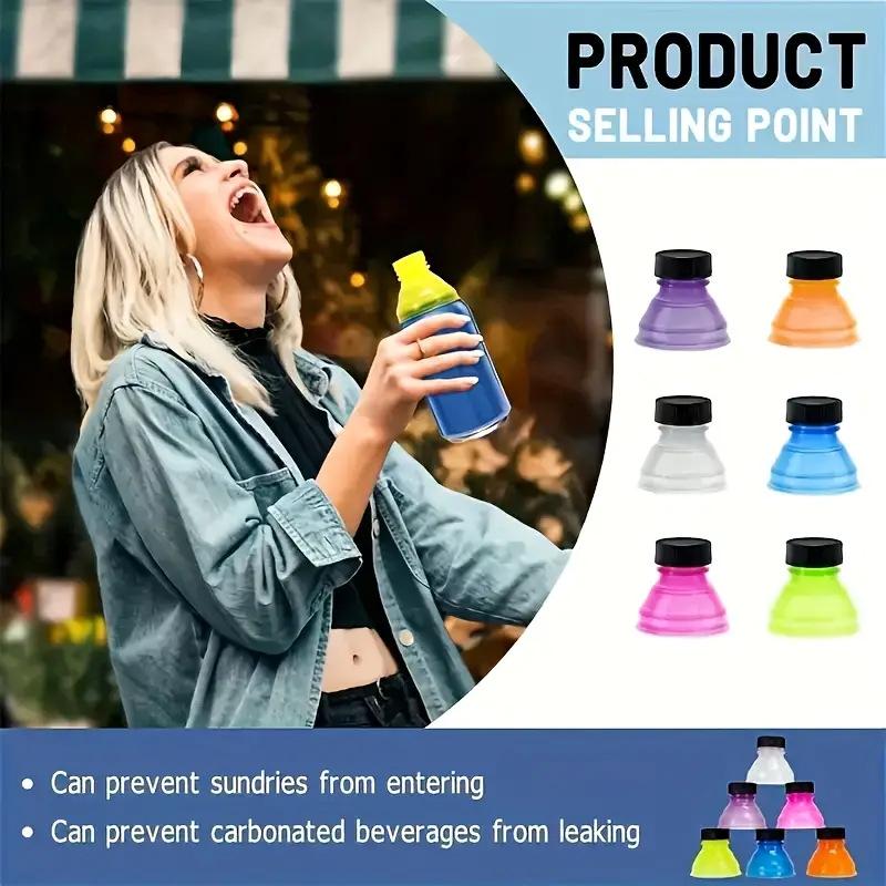 6Pcs Reusable Beer Water Dispenser Lid Protector Caps Cover Bottle Top Soda Saver Can Cap Fashion Accessories Random Color