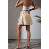 Summer Tie High Waist Solid Color Ruffle Short Half-body Skirt