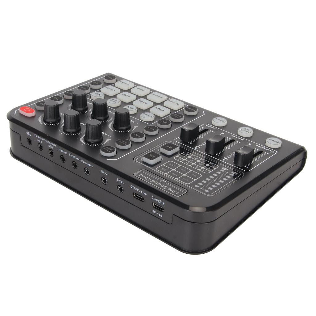 Звуковая карта Live Sound с поддержкой Bluetooth 48 В, большая диафрагма, шумоподавление, звуковая микшерная плата с 15
