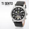 [Ticento]Мужские автоматические кожаные часы TS50031WTB_DATE, Корейские часы класса люкс