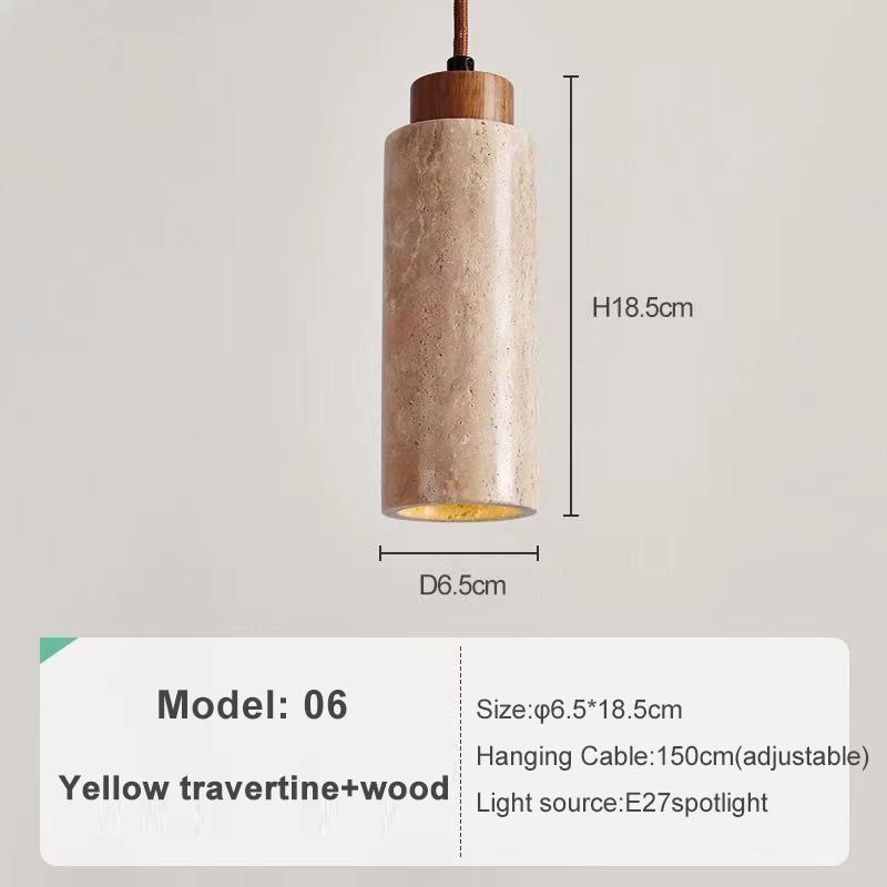 Маленький подвесной светильник LED Ретро Желтый Камень с отверстиями Прикроватный Спальня Столовая Освещение Подвесной светильник Подвесной светильник