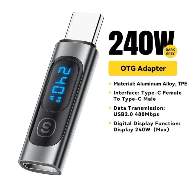 Essager Адаптер USB C типа C на USB C 3,0 2,0, 240 Вт, разъем OTG, адаптер для передачи данных цифрового дисплея, 100 Вт для Macbook Pro Air Samsung