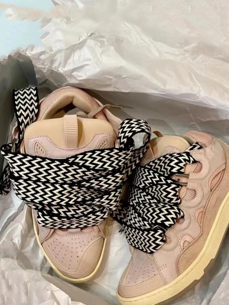 Модные кроссовки на толстой подошве для пап и мам 2025 Лето Осень На шнуровке Массивные кроссовки Повседневная обувь для скейтборда Смешанные цвета Спортивная обувь