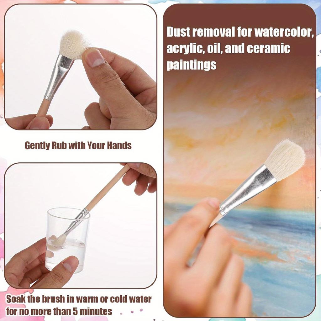 Набор из 7 акриловых кистей для рисования, деревянные кисти для глазури, художественные кисти для рисования, кисти для глазури, керамические кисти для акварели, набор для живописи поделок