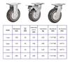 Heavy Duty Swivel Caster Wheels - 4, 5, 6, 8 Inch Gray Industrial Cart Equipment